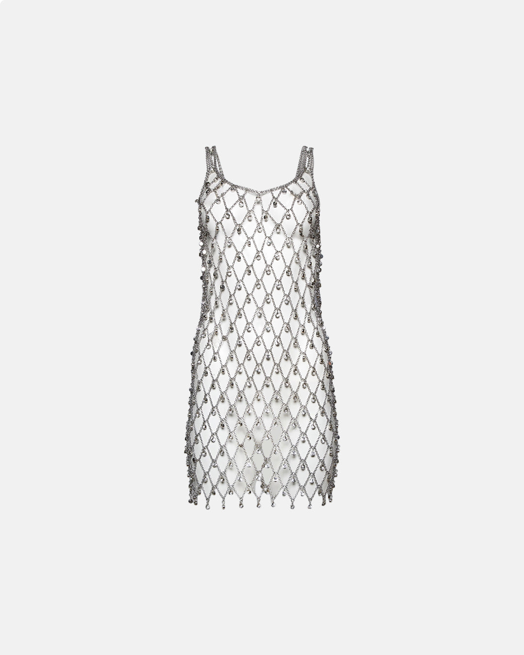 Chain Mini Dress Silver