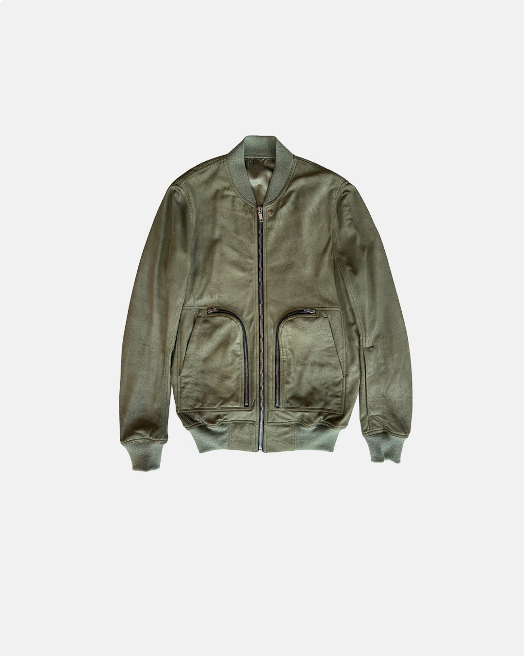 Bauhaus Leather Bomber Celadon