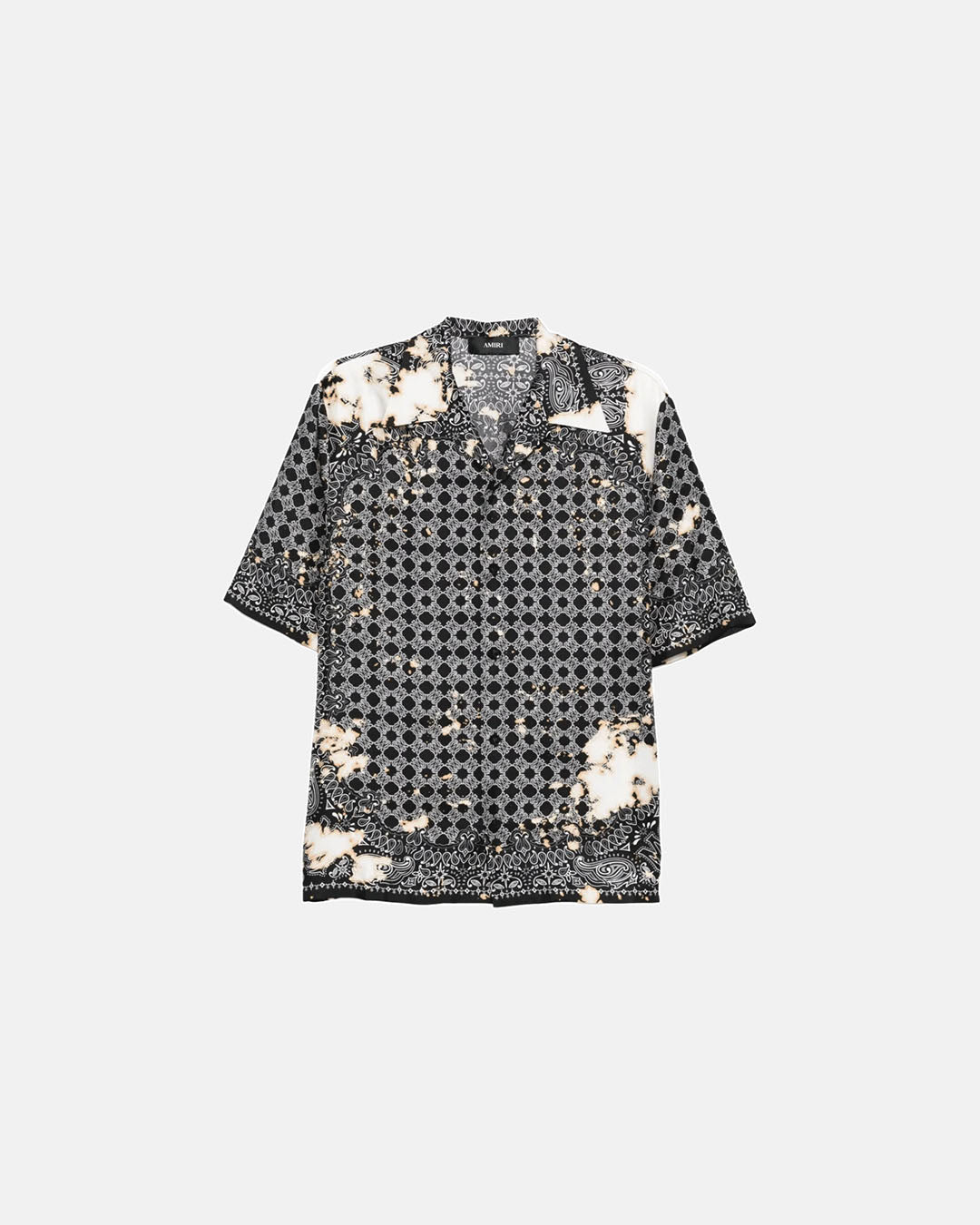 Ma Bleach Bandana Bowling Shirt Black