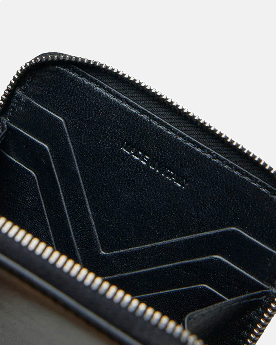 Zipped Leather Wallet Black