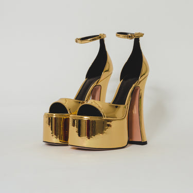Piferi Rosalia 165 Shoe In Gold Mirror Responsible Leather