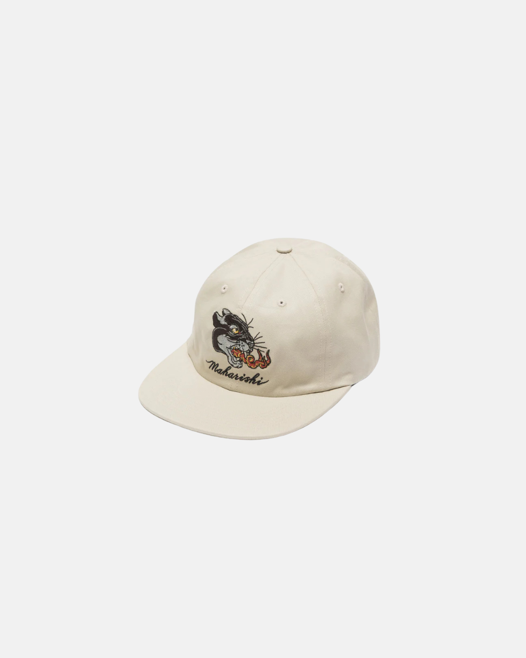 Tibetan Panther 6 Panel Cap Organic Cotton Twill Ecru