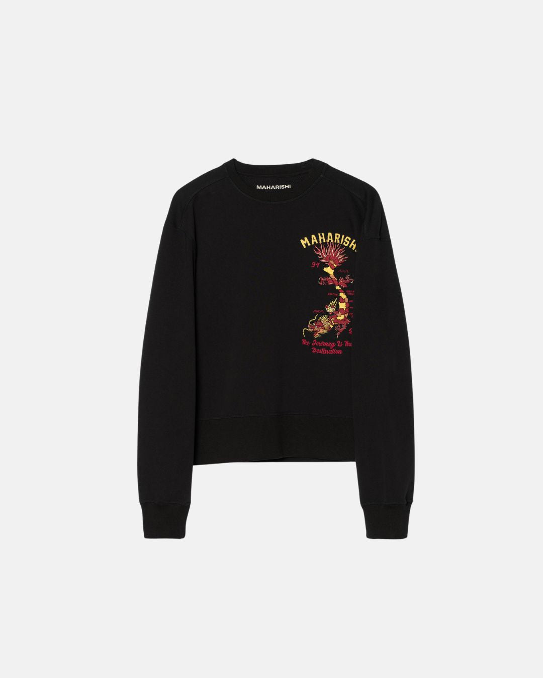 Dragon Map Vintage Crew Sweatshirt Black