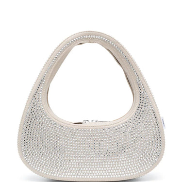 Coperni Crystal-Embellished Baguette Swipe Bag Beige