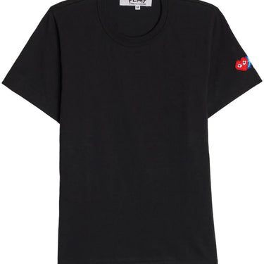 Comme Des Garcons Play x Invader Logo-Patch Cotton T-shirt Black