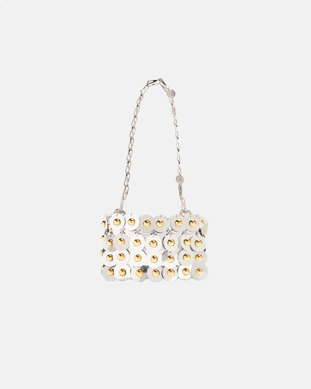 Nano Sparkler Stud Detailed Shoulder Bag Silver/Gold