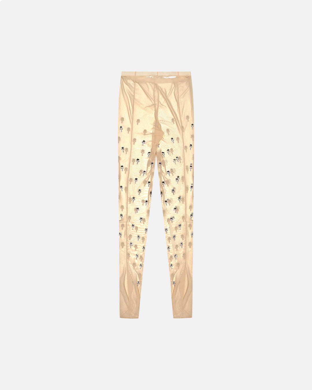 Tights In Embroidered Peach