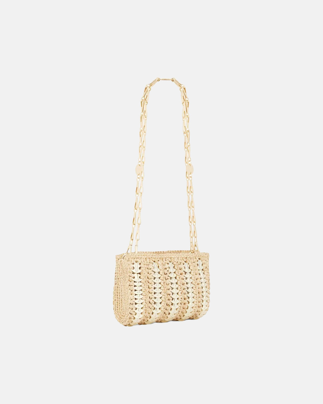 Iconic Raffia 1969 Mini Shoulder Bag Shiny Beige