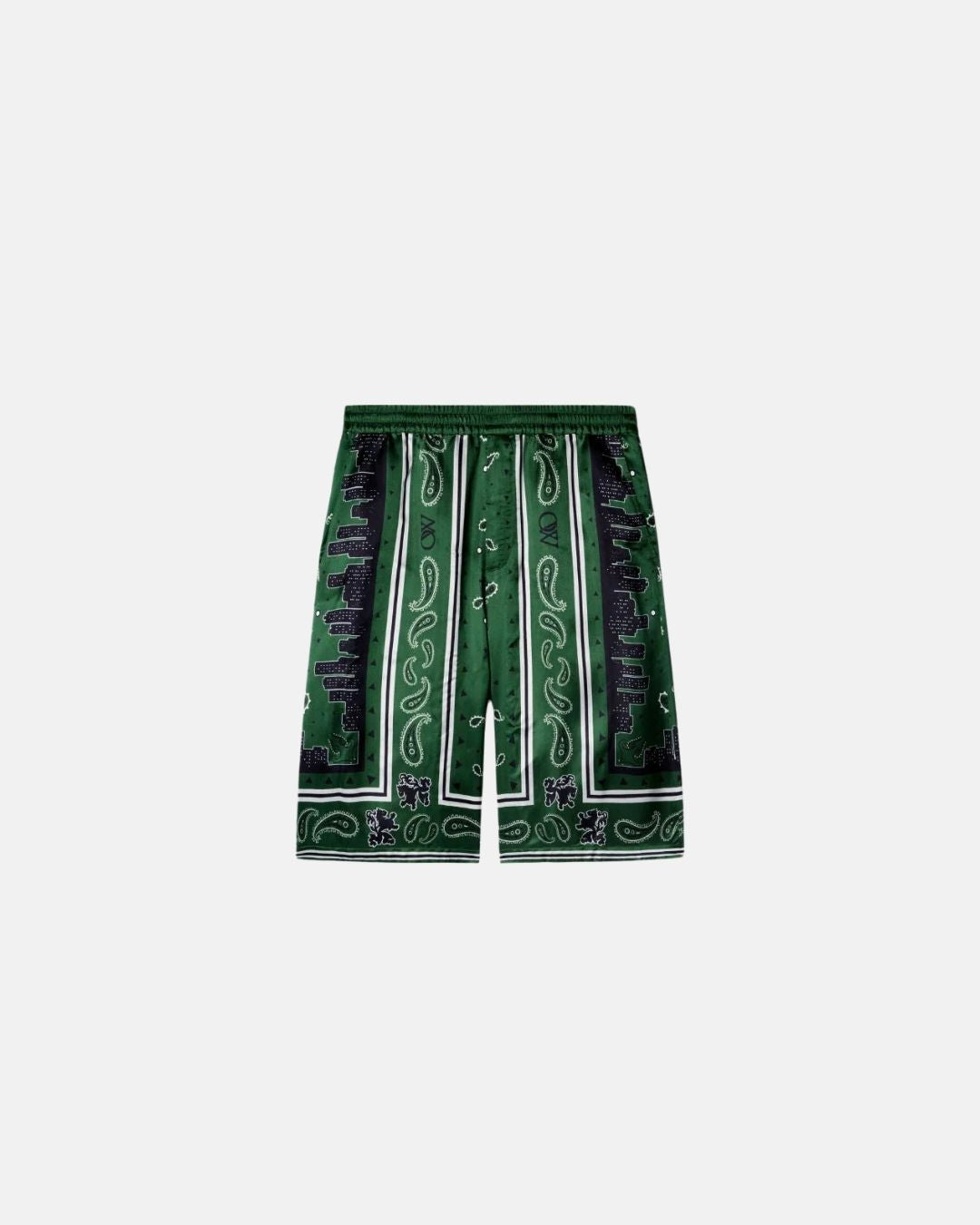 Off White Bandana Viscose Shorts Willow Bough No Color