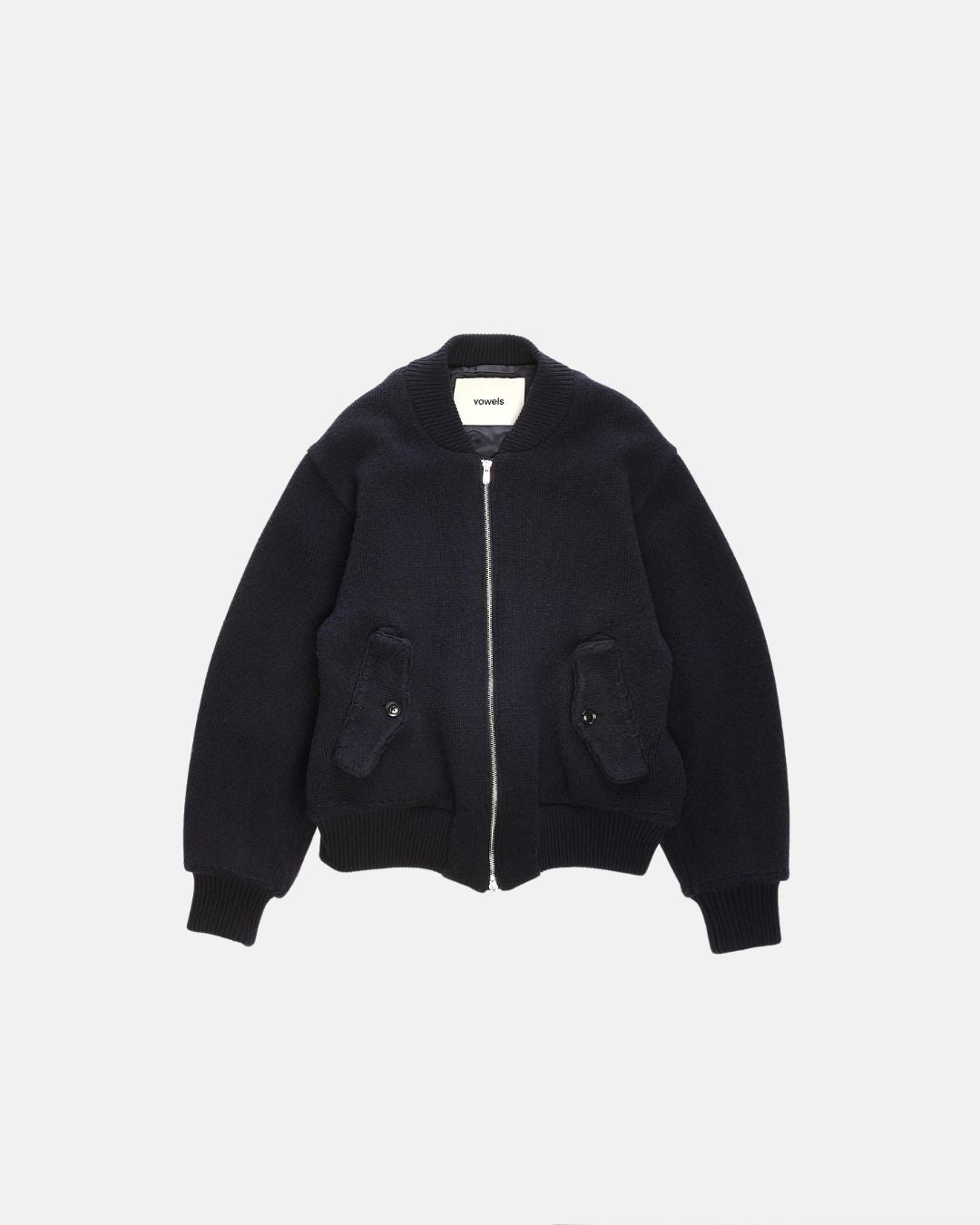 Handstitch Knitted Bomber Navy