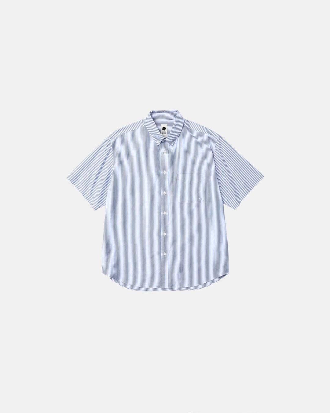 Short Sleeve Button Down Shirt Blue Stripe