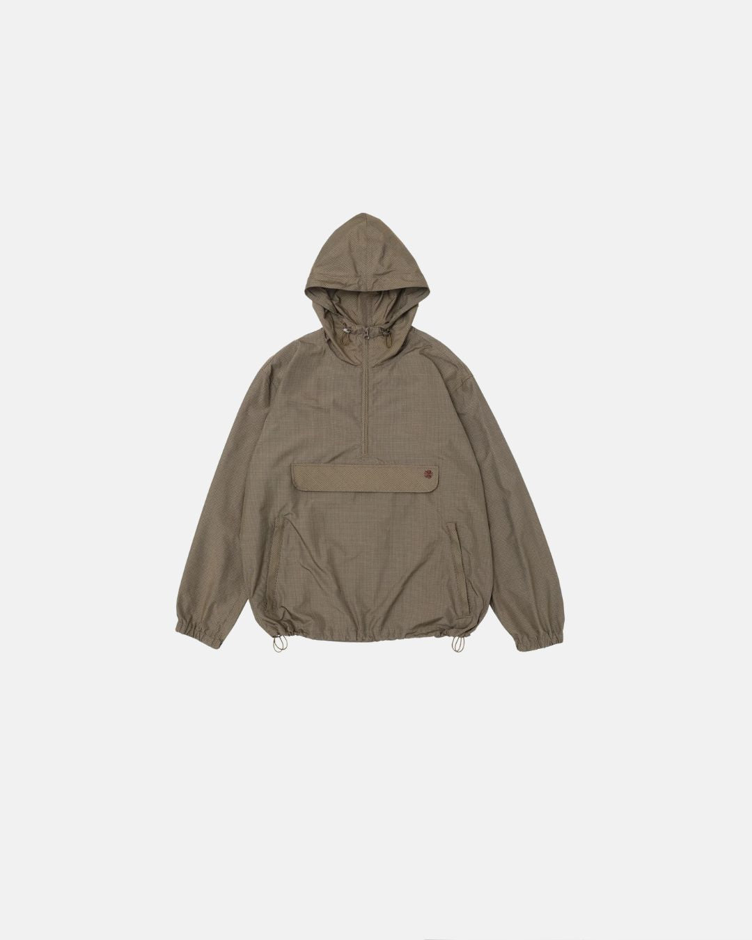 Silk Checkered Anorak Brown