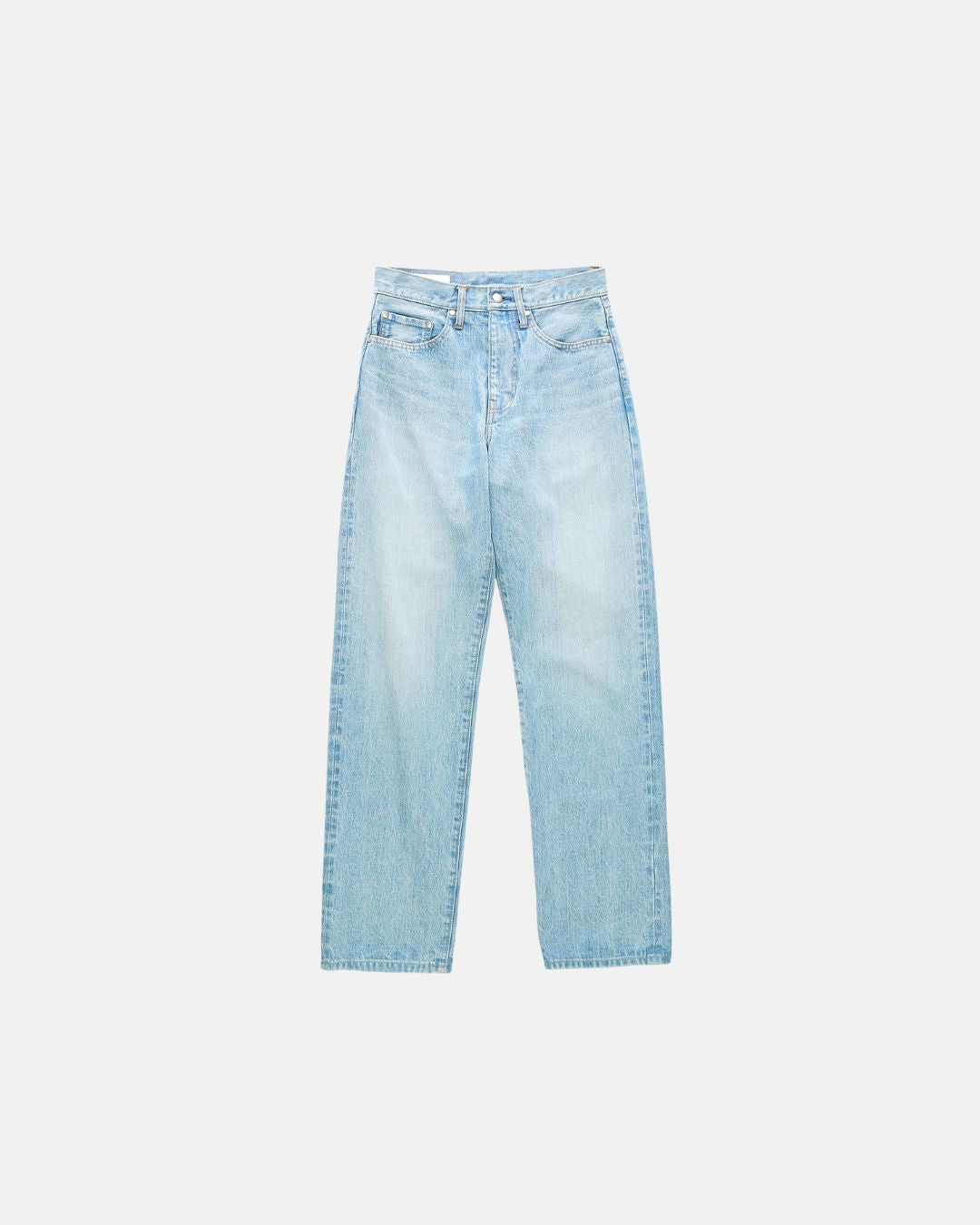 Straight Fit Denim Jeans Bleached Indigo