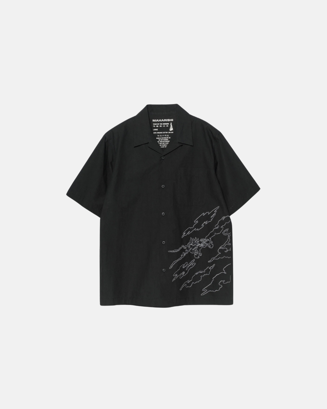 Dpm: Sparse Bonsai Camo Shirt Light Cotton Poplin Black