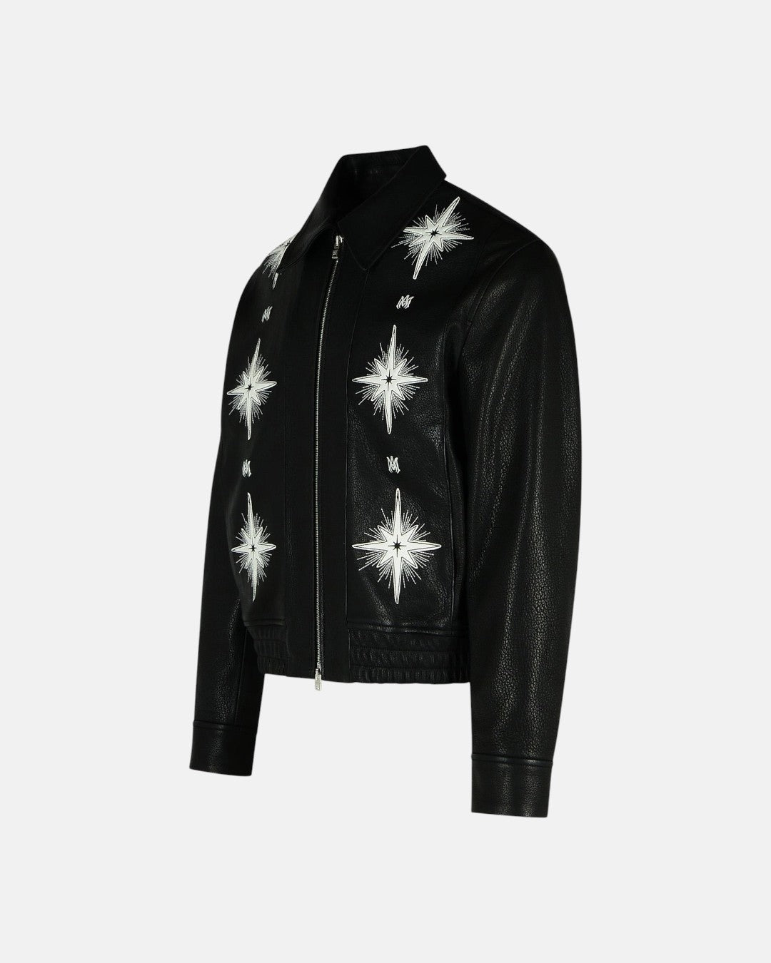 Starburst Leather Jacket Black