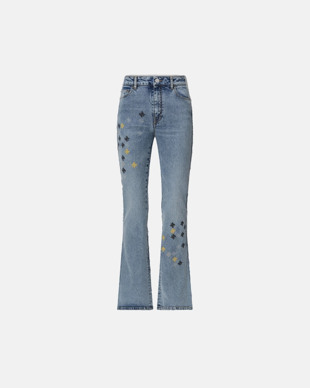 Ma Quad Embroidered Flare Jean Stone Indigo