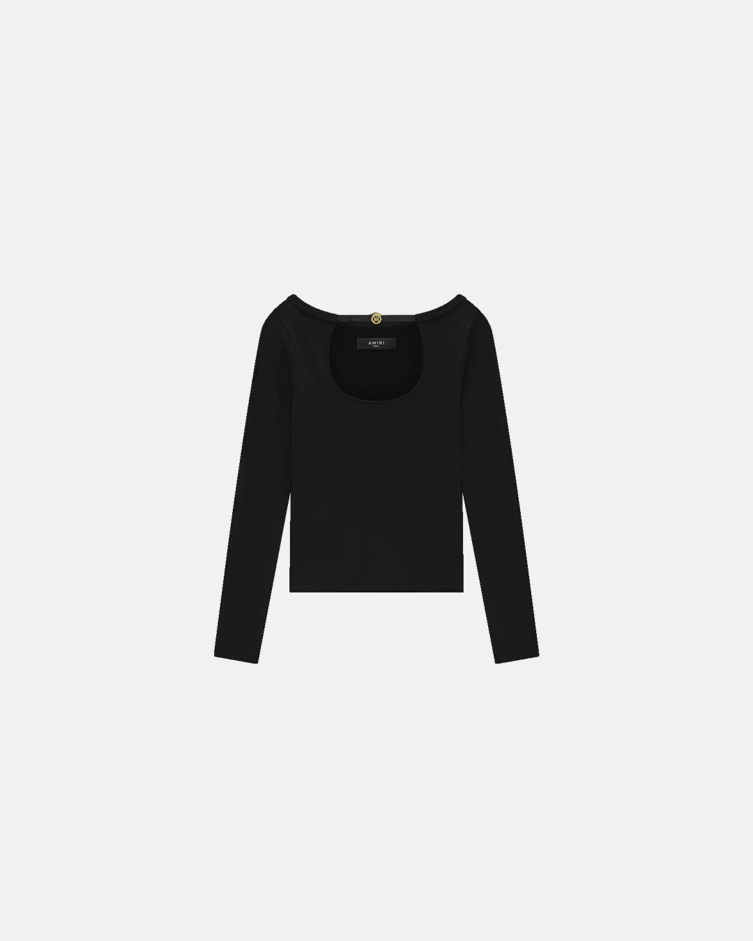Long Sleeve Keyhole Top Black