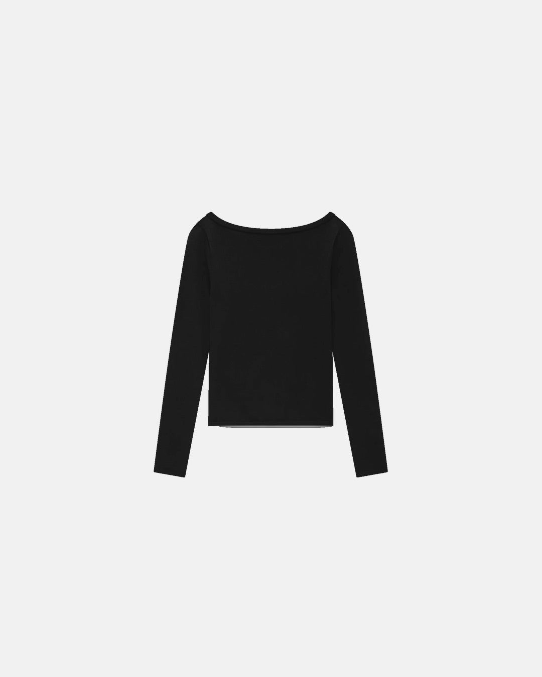 Long Sleeve Keyhole Top Black