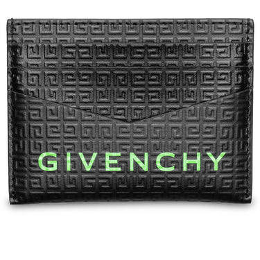 Givenchy Card Holder In 4G Micro Leather Black/Green
