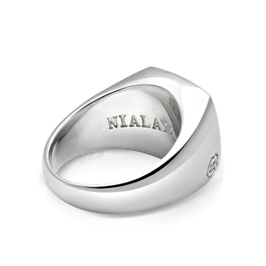 Nialaya Men's Silver Signet Ring with Onyx