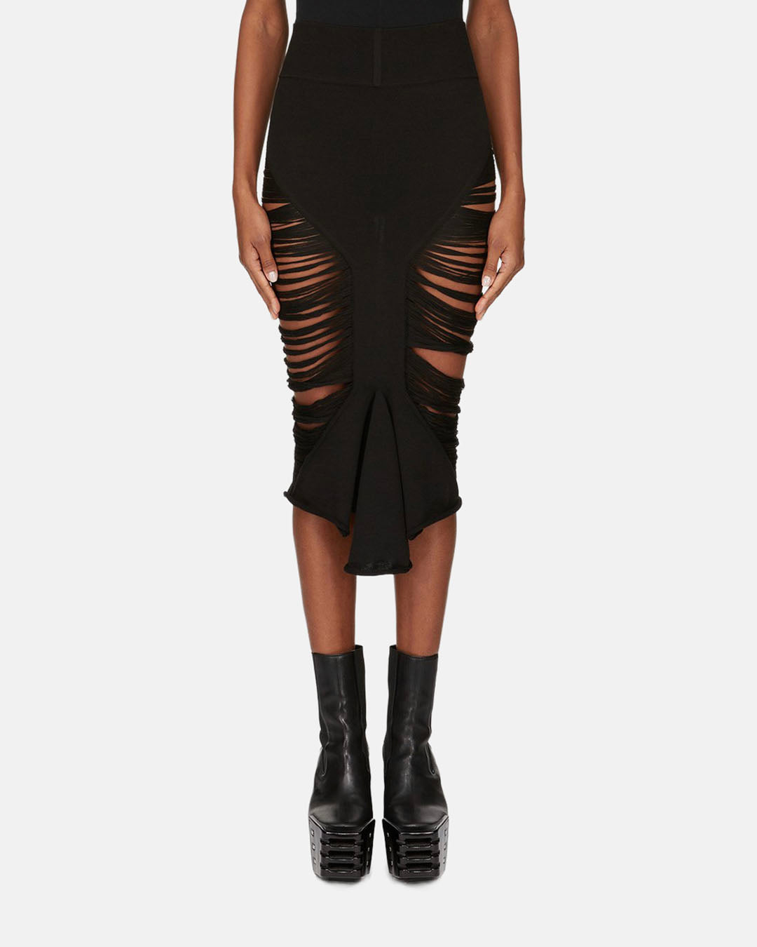 Calf Tanja Gonna In Maglia Black