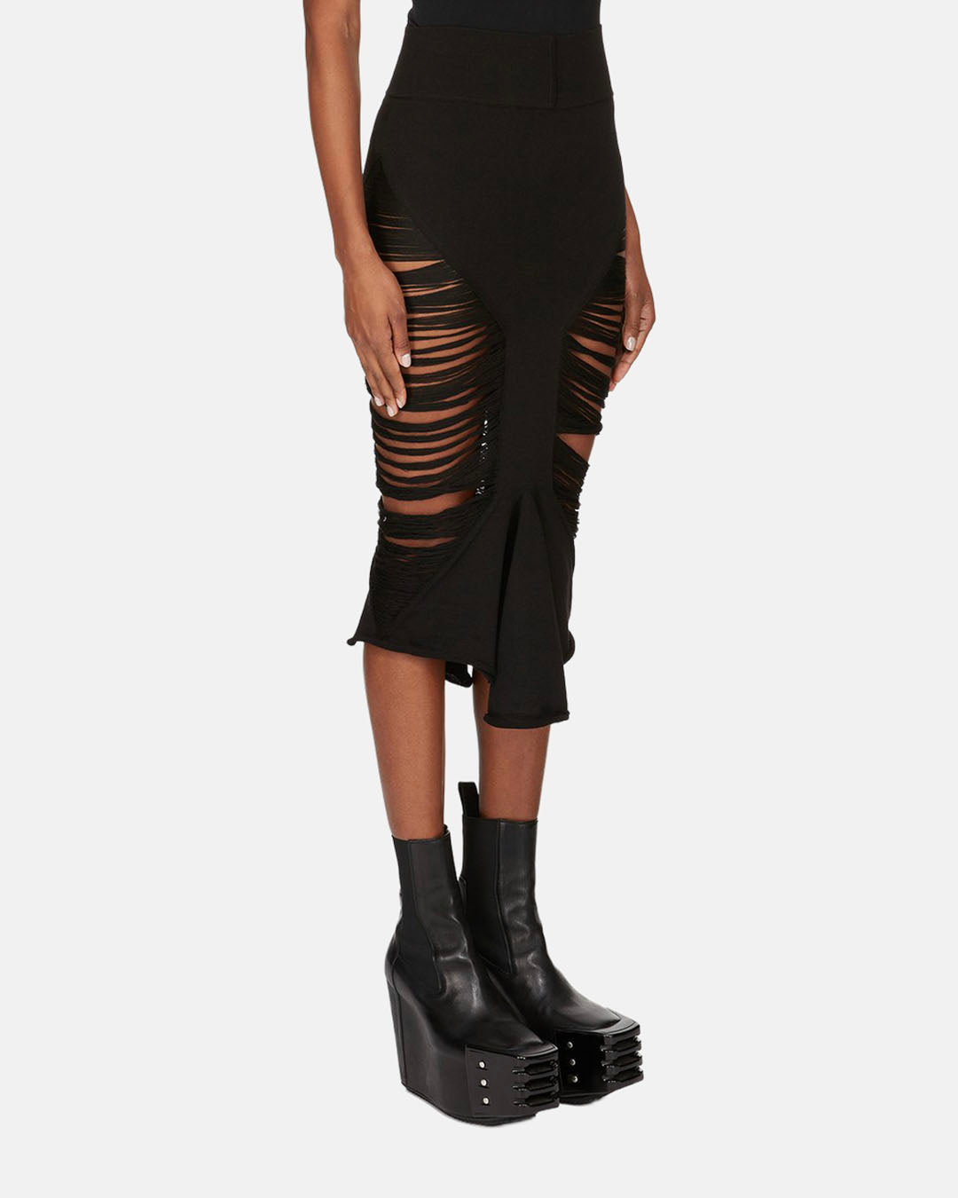 Calf Tanja Gonna In Maglia Black