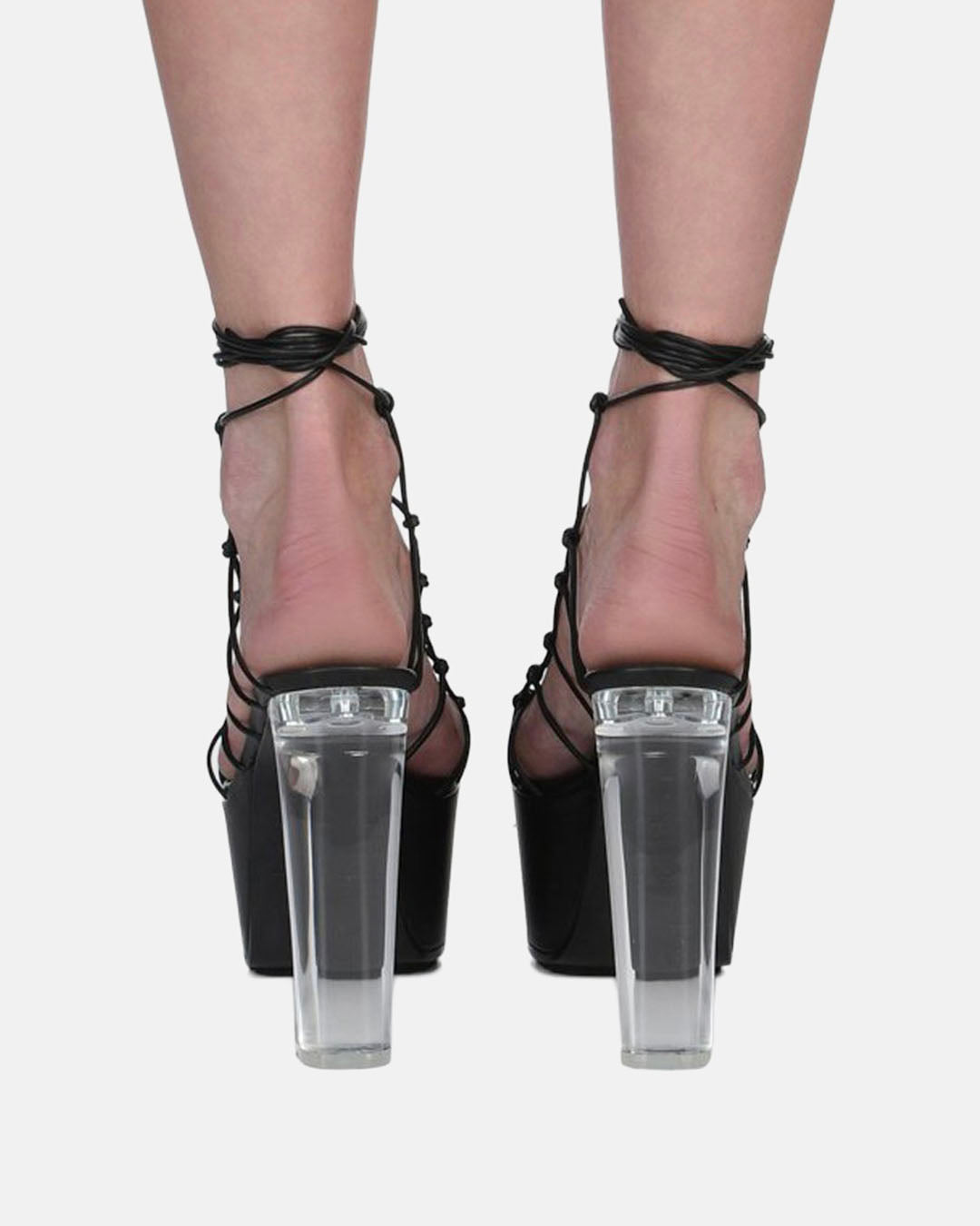 Web Leather Sandals Black/Clear