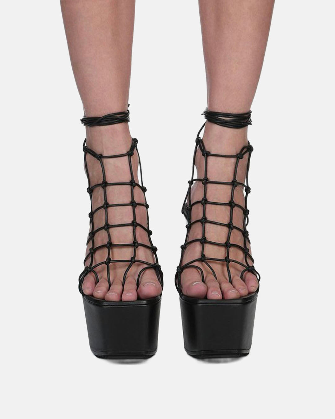 Web Leather Sandals Black/Clear