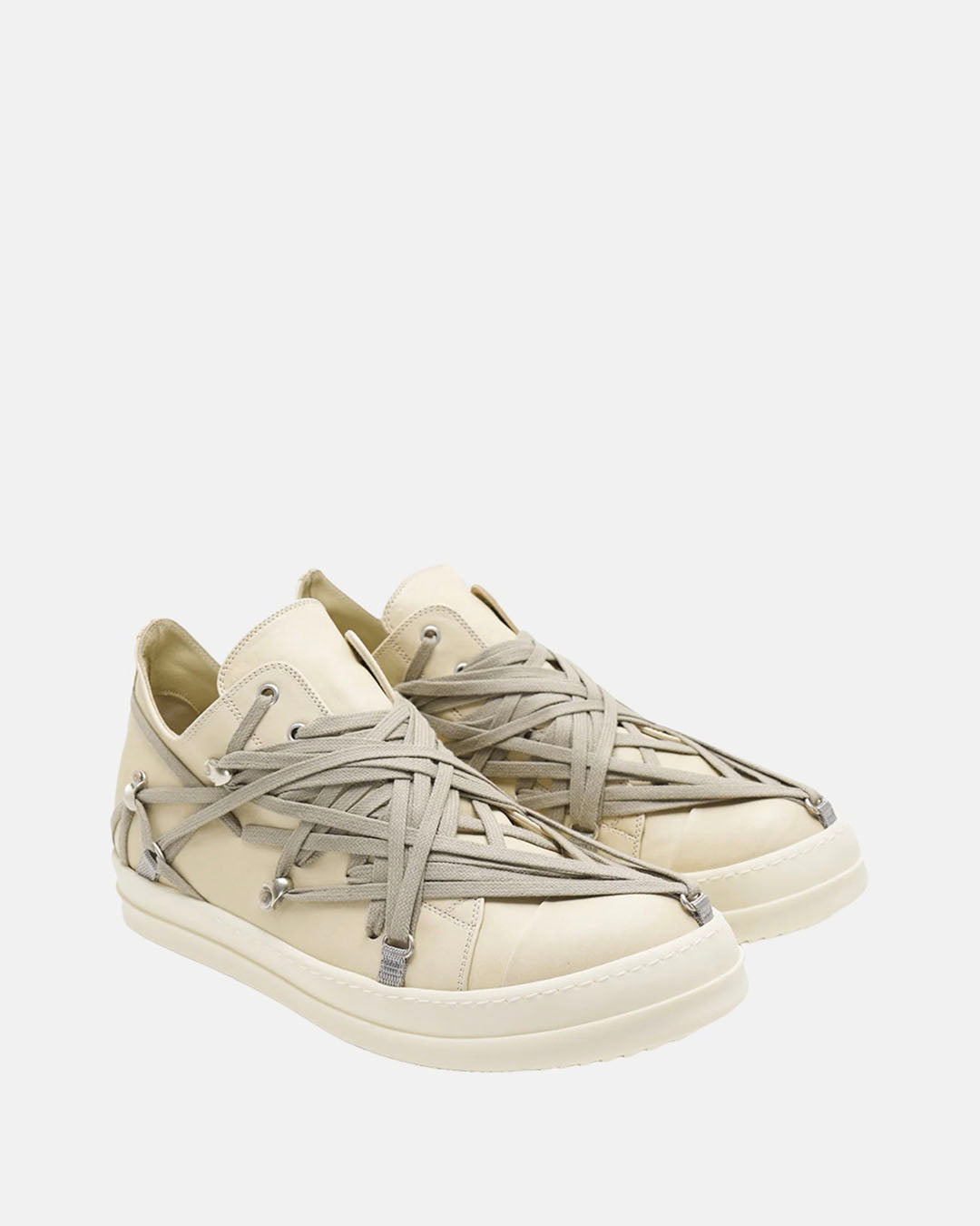 Low Top Megalaced Leather Sneaker Off-White/Milk