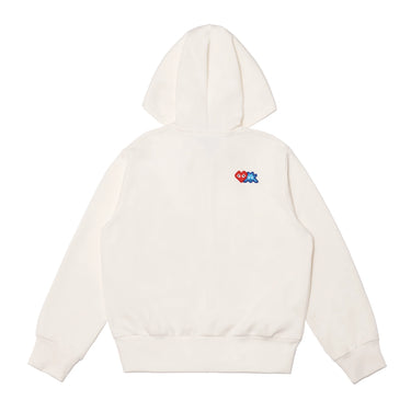 Comme Des Garcons Play Women X Invader Polyester Hooded Sweate White