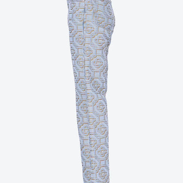 Casablanca Women Monogram Straight Leg Jeans Light Blue