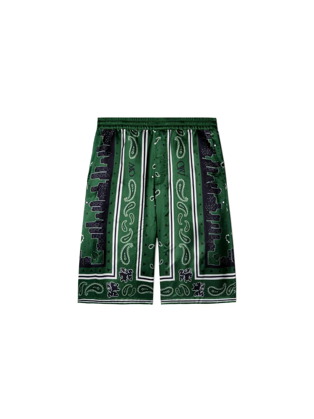 Off White Bandana Viscose Shorts Willow Bough No Color