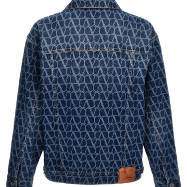 Valentino Toile Iconographe Denim Jacket In Blue