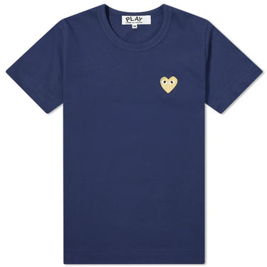 Comme Des Garcons Play Women Gold Heart T-Shirt Navy