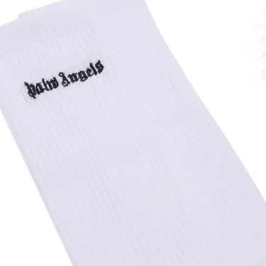 Palm Angels Embroidered Logo Socks White Black