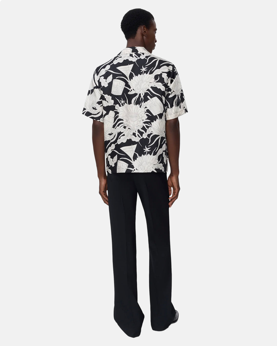 Ma Floral Bowling Shirt Black
