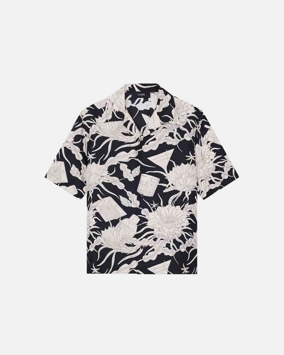 Ma Floral Bowling Shirt Black