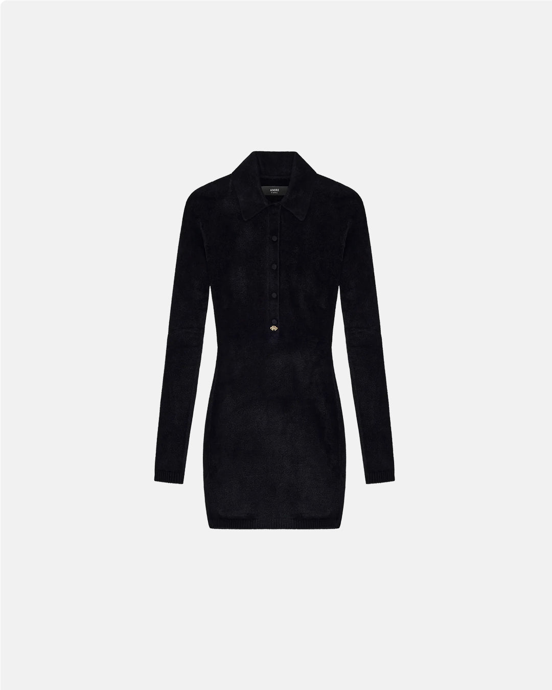 Ma Velvet Ls Button Down Dress Black