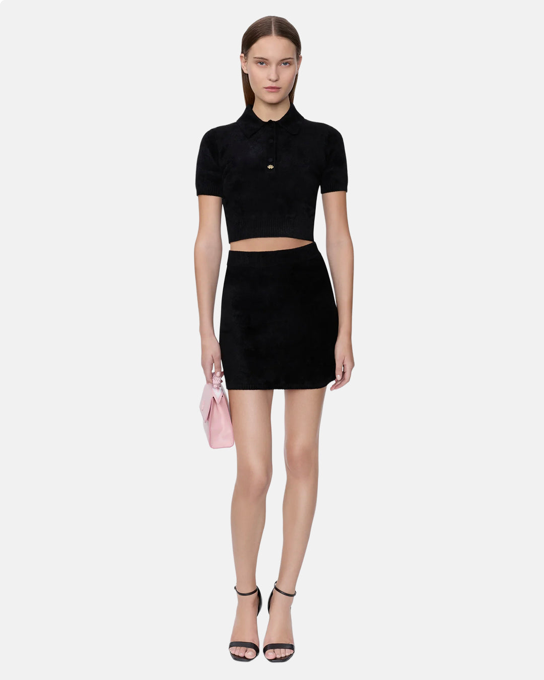 Ma Velvet Mini Skirt Black