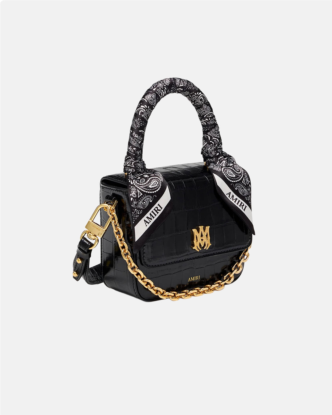 Ma Croc Embossed Micro Ma Bag Black