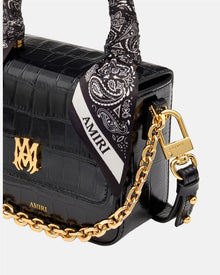 Ma Croc Embossed Micro Ma Bag Black