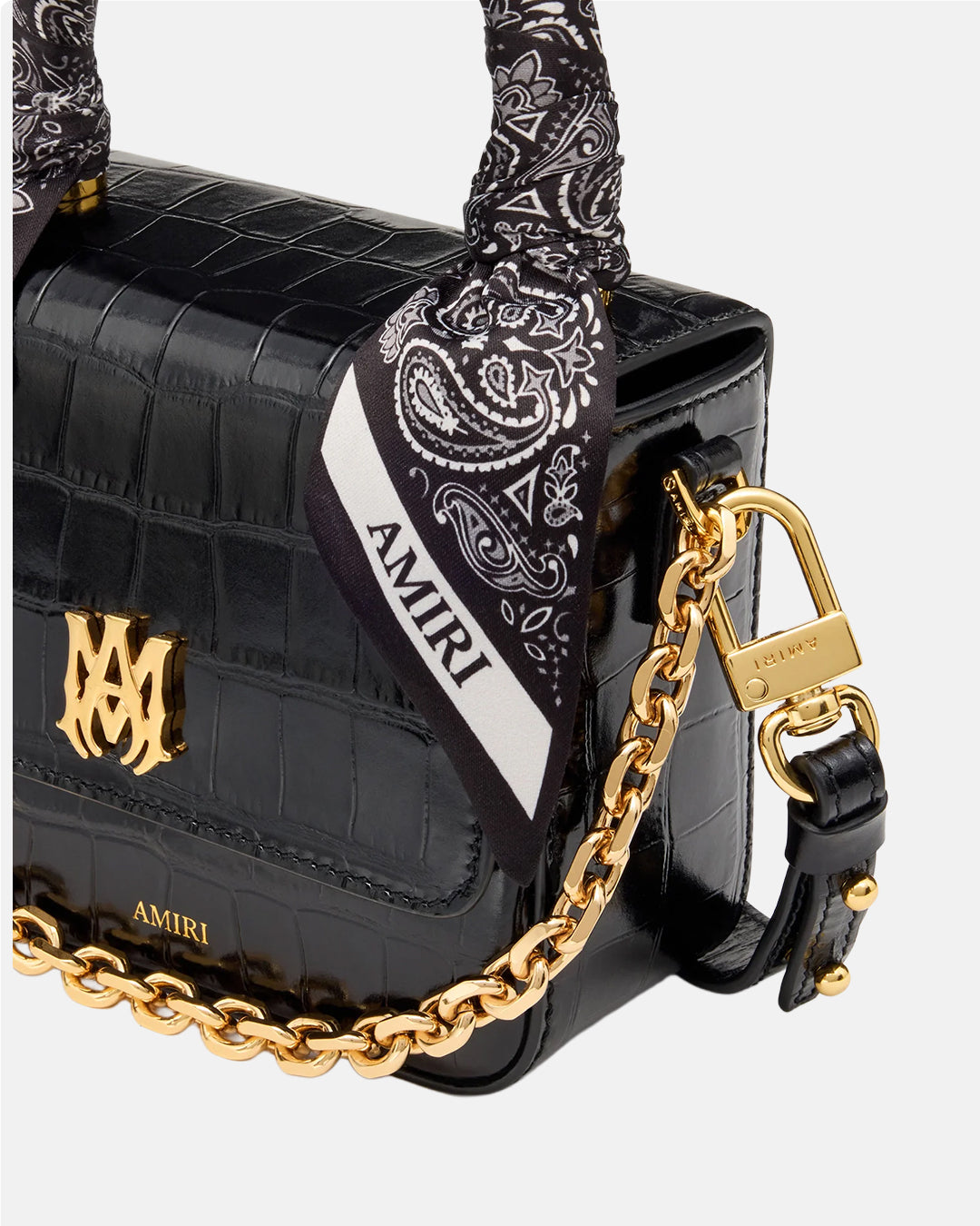 Ma Croc Embossed Micro Ma Bag Black