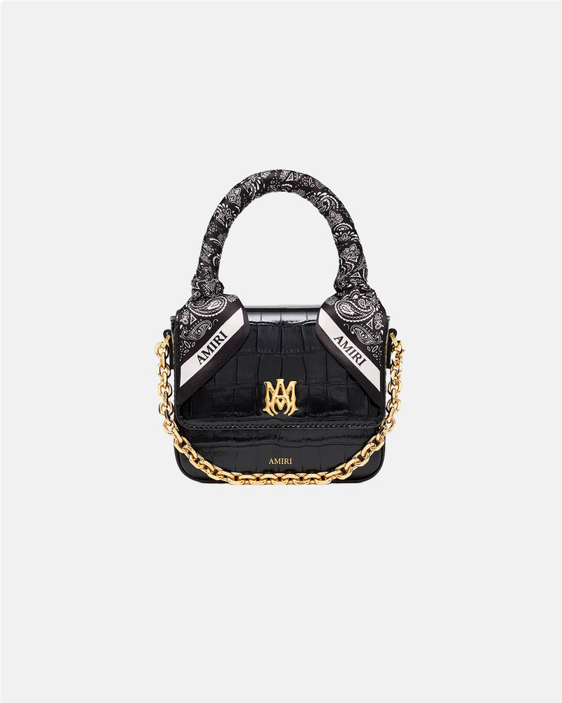 Ma Croc Embossed Micro Ma Bag Black