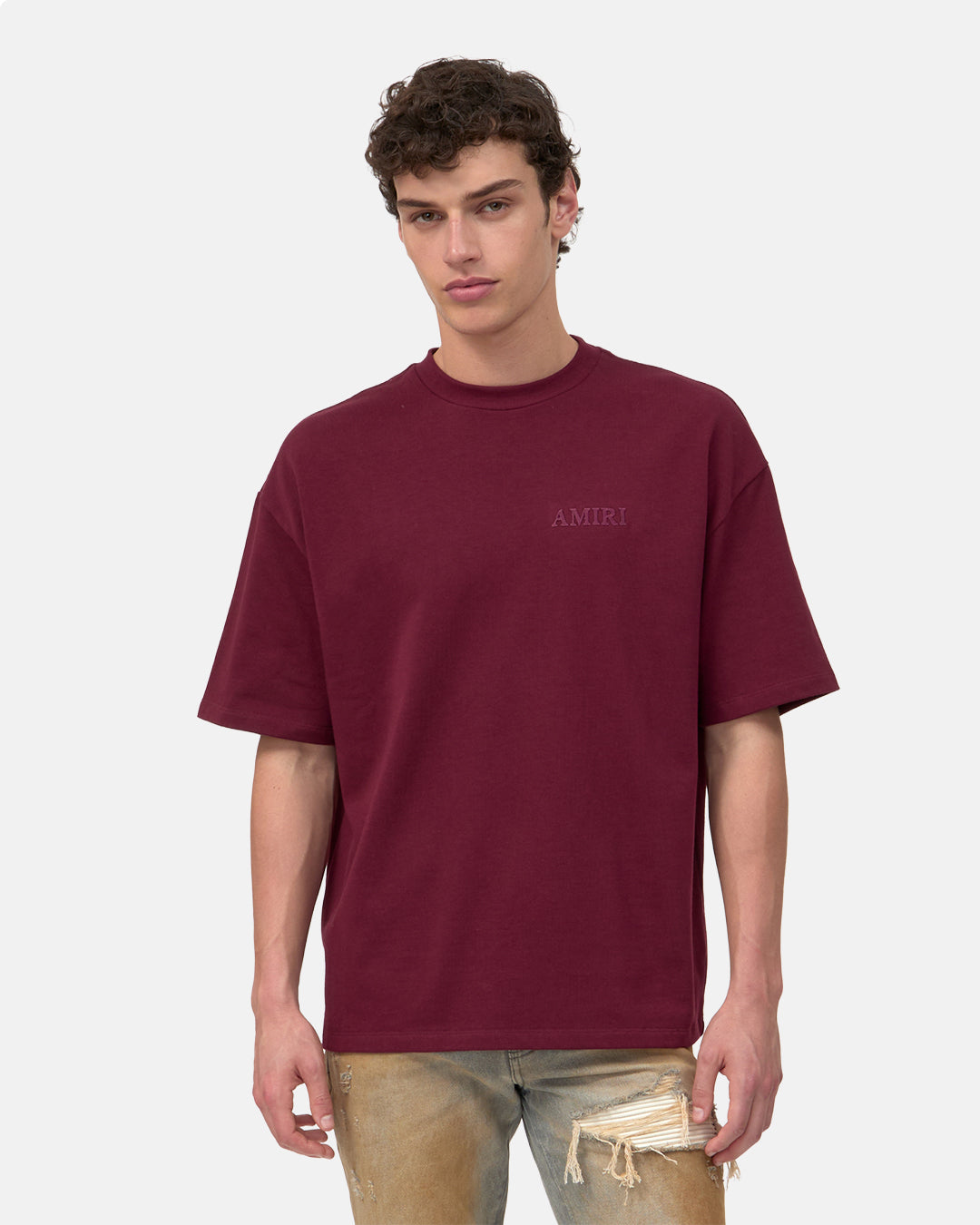 Ma Amiri Oversized Tee Aged Port