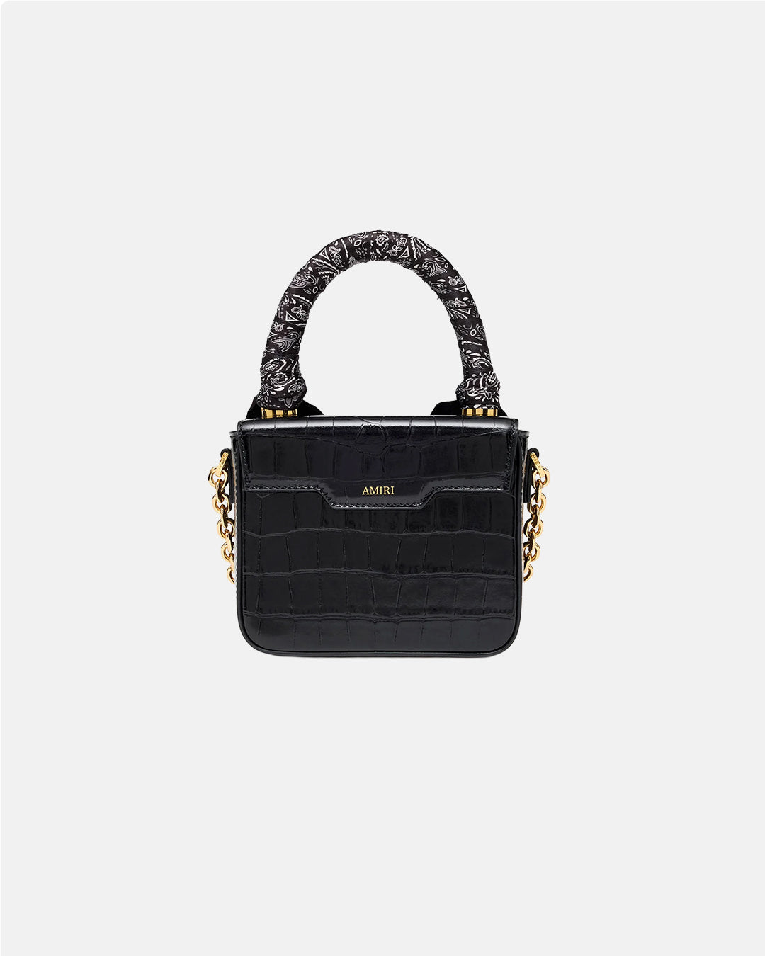 Ma Croc Embossed Micro Ma Bag Black