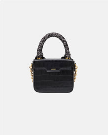 Ma Croc Embossed Micro Ma Bag Black