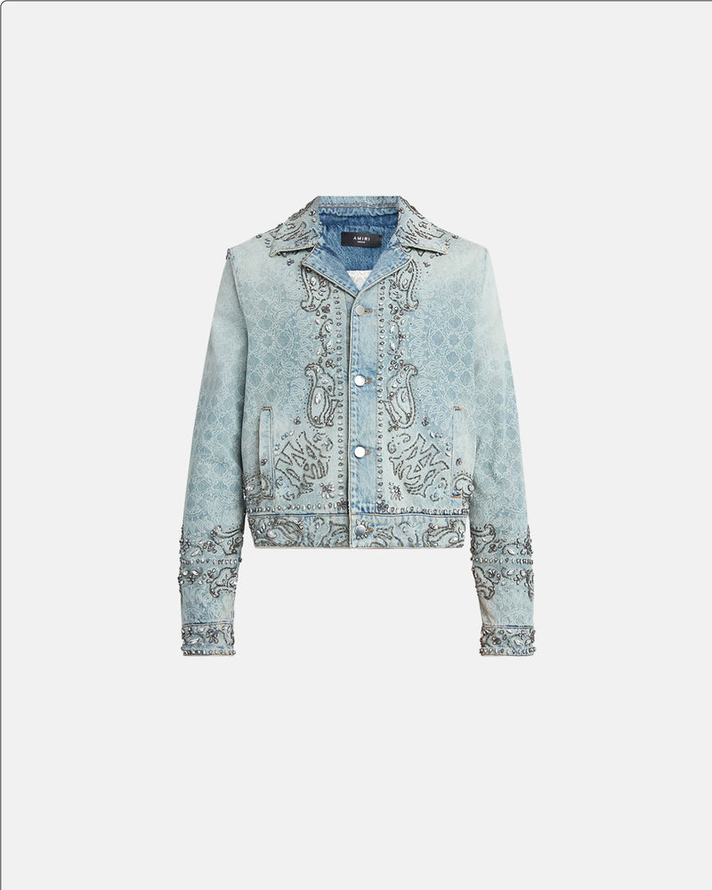 Ma Crystal Bandana Denim Jacket Antique Indigo