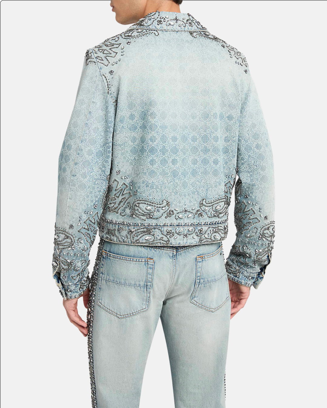 Ma Crystal Bandana Denim Jacket Antique Indigo