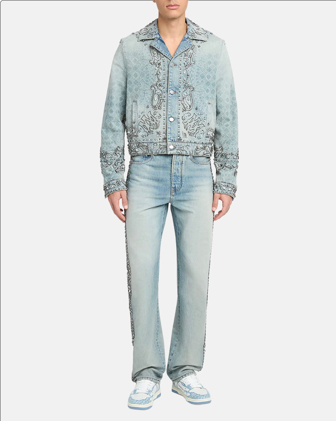 Ma Crystal Bandana Denim Jacket Antique Indigo