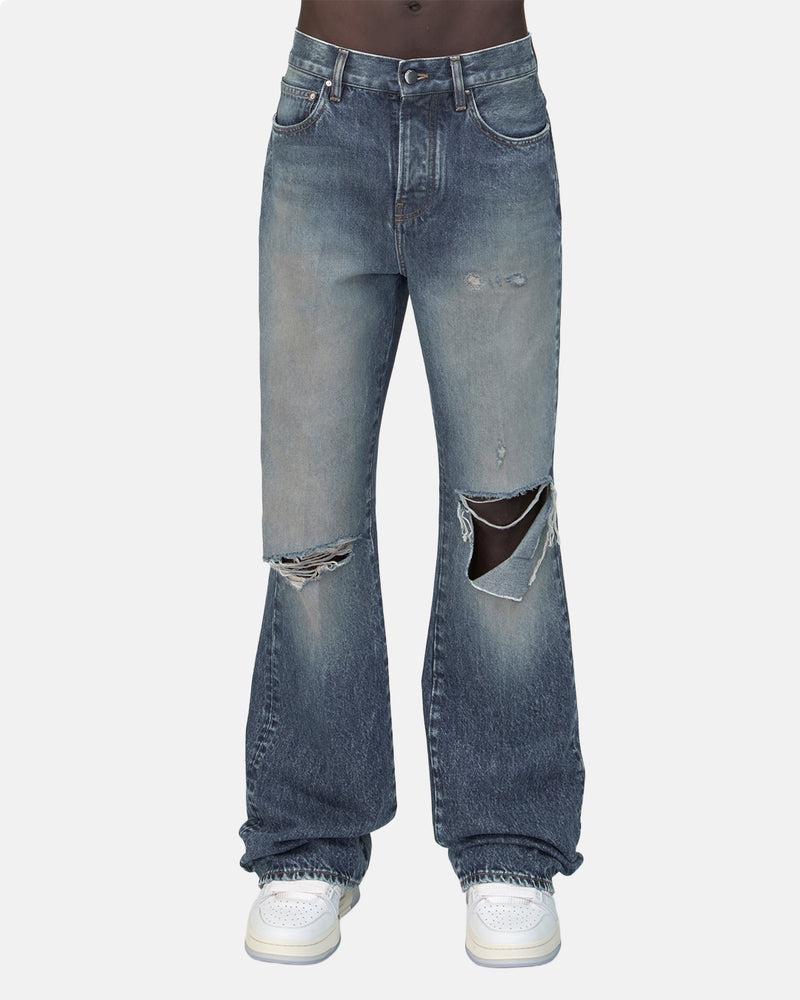 Ma Slashed Boot Cut Jean Denim Lapis